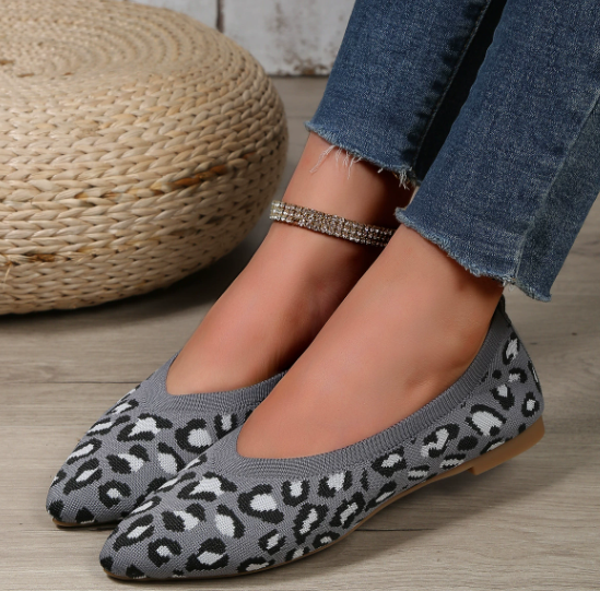 Leopard gemusterte spitze Flats