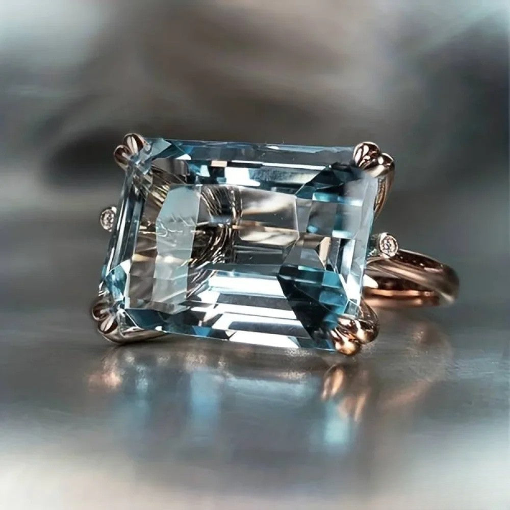 Classic Vintage Blauer Zirconia Ring