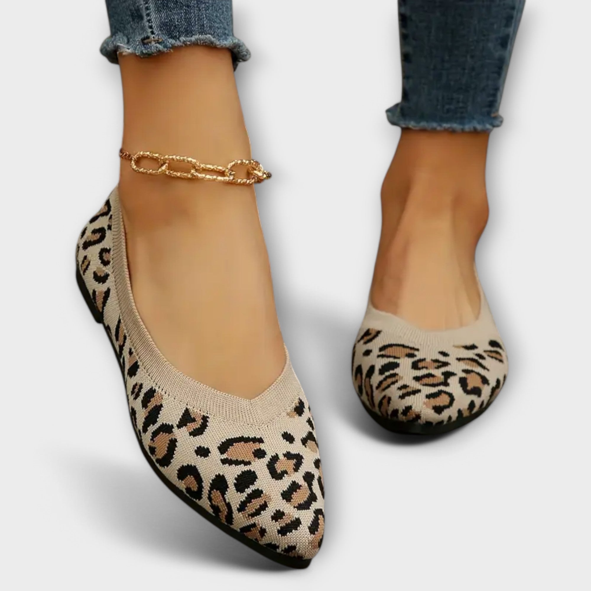 Leopard gemusterte spitze Flats