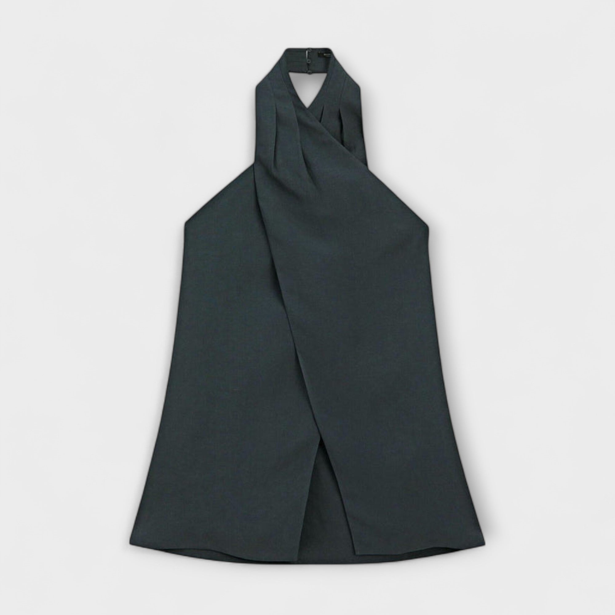 Leah - Blauer Halter Neck Top mit Rückenausschnitt