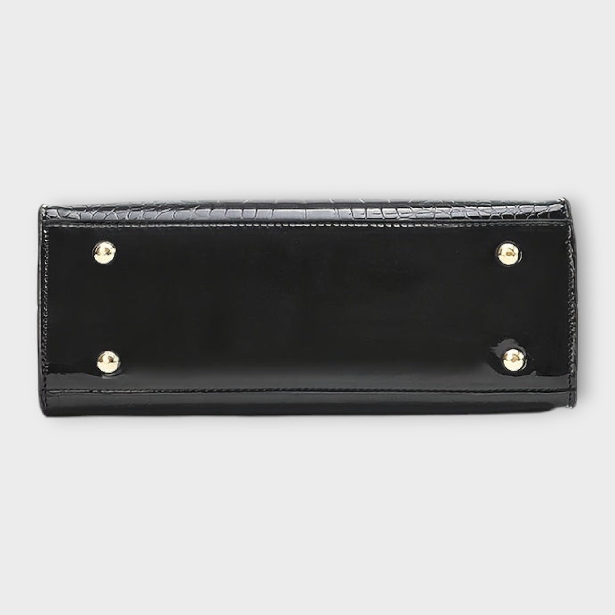 Lora. - Glänzende Krokodilledermuster-Handtasche