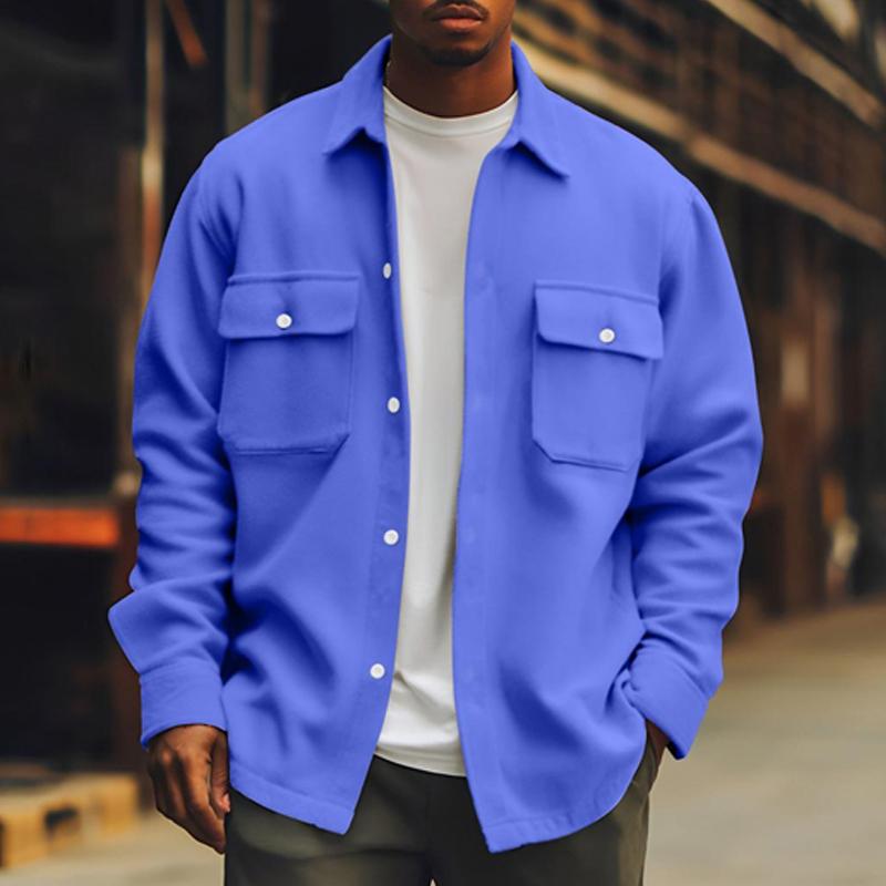 Geknöpfte Jacke mit Fronttaschen für Herren