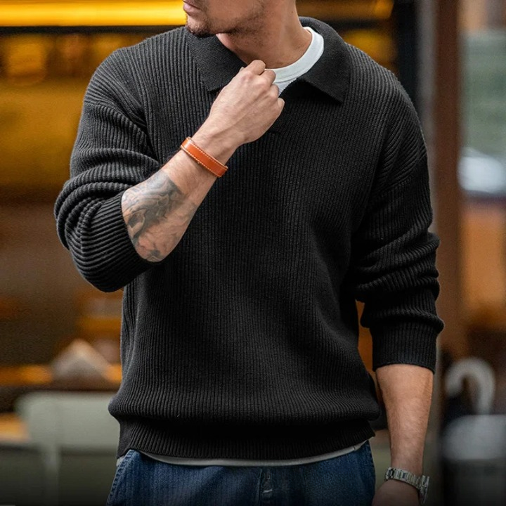 Gestrickter Polopullover für Herren