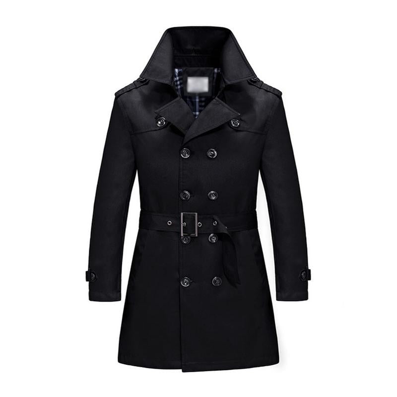 Schlanker, doppelt geknöpfter Trenchcoat für Herren